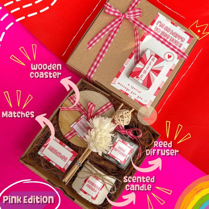 

(COD) HAMPERS SCENTED CANDLE |GIFT BOX AROMATERAPI |KADO ULANG TAHUN - PINK, HAPPY BIRTHDAY