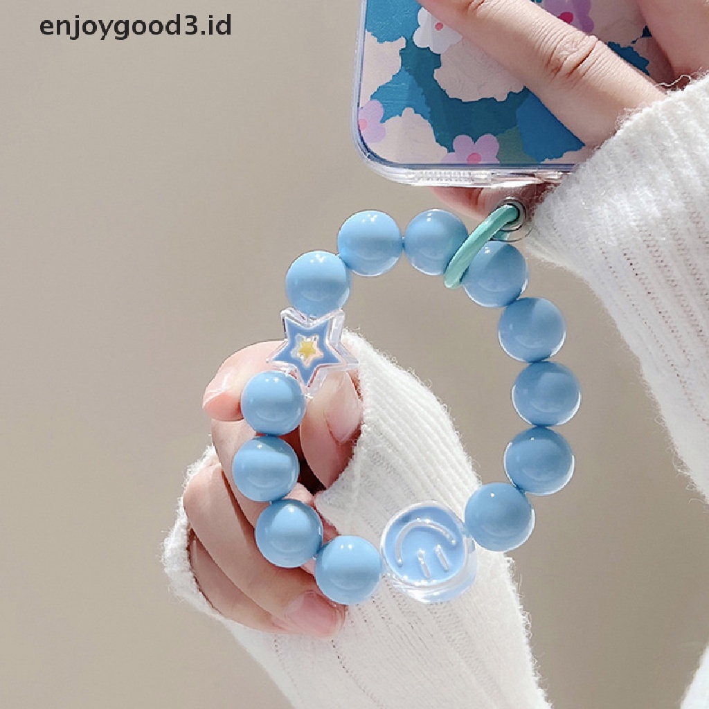 Tali Lanyard Rantai Manik-Manik Akrilik Anti Hilang Motif Kartun Untuk Case Hp