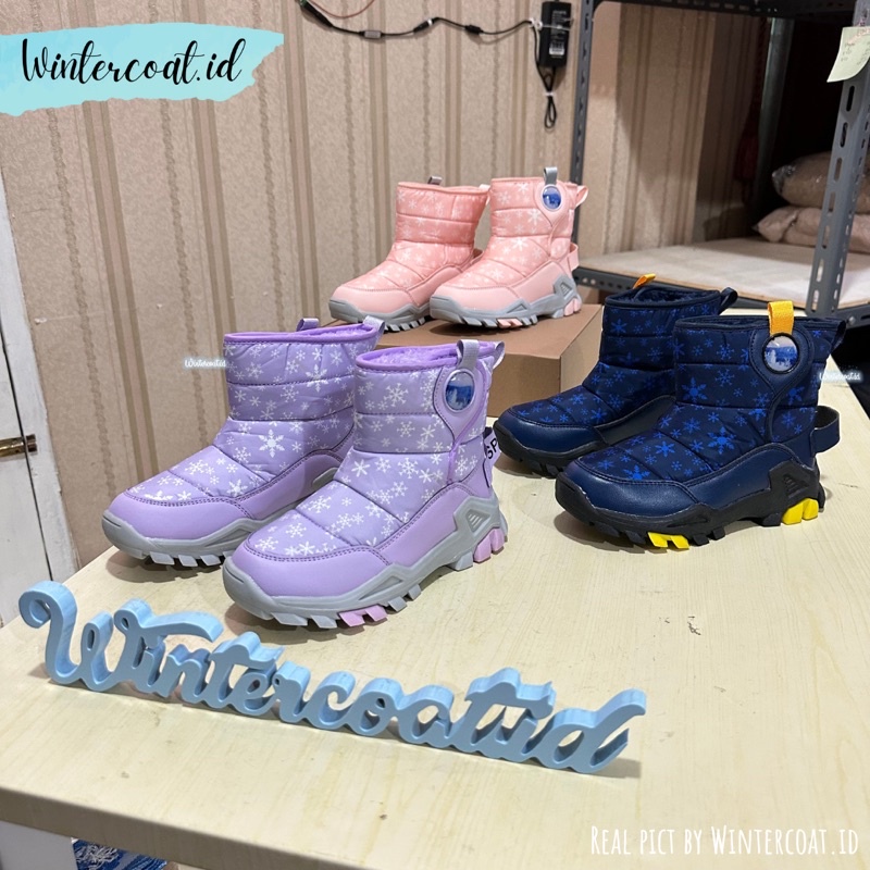 Kids snow boots frozen sepatu salju anak musim dingin anti slip waterproof import ski cowok cewek hangat