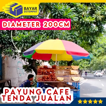 Payung Tenda DIAMETER 200 CM Besar Jumbo Buat Jual Jualan Cafe Bazar Taman Pantai Outdoor