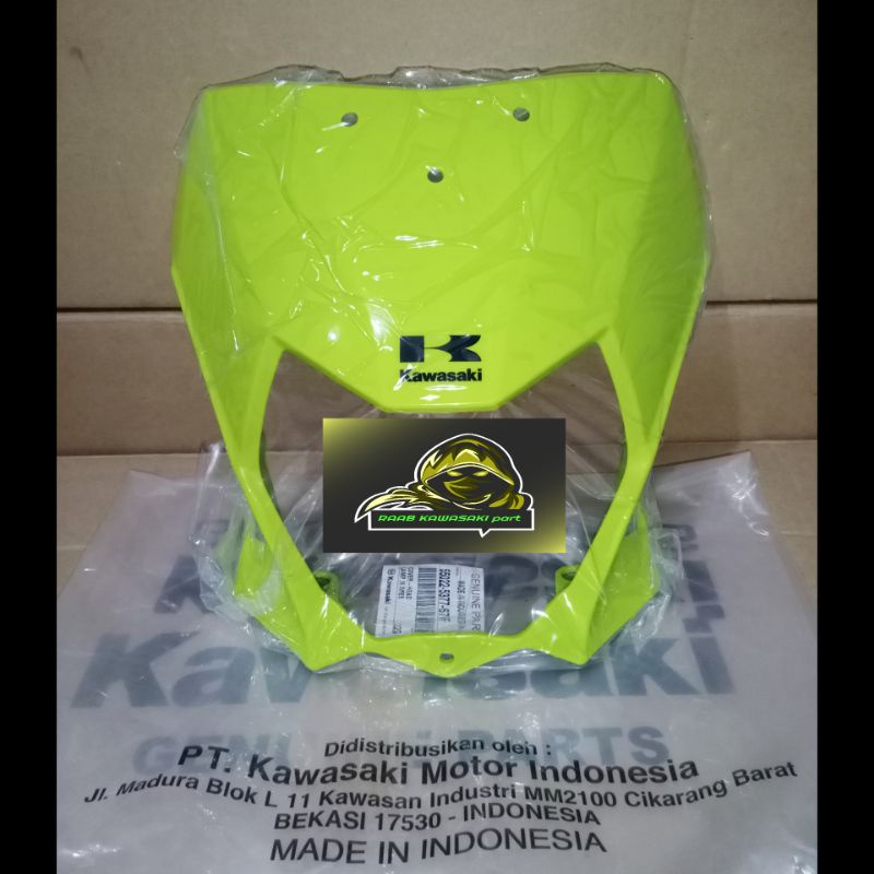 cover batok lampu depan hijau stabilo dtraker 150 se new original kawasaki