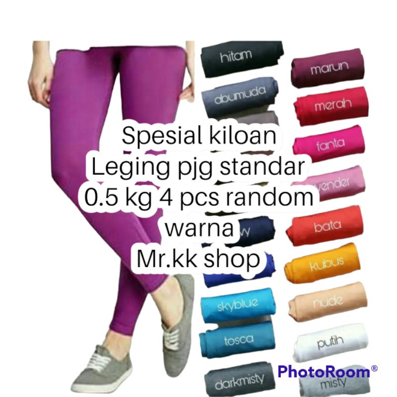 PAKET 4  pcs  legging pjg size standar dewasa BB 40-65 Kg ( BS REQUEST WARNA)