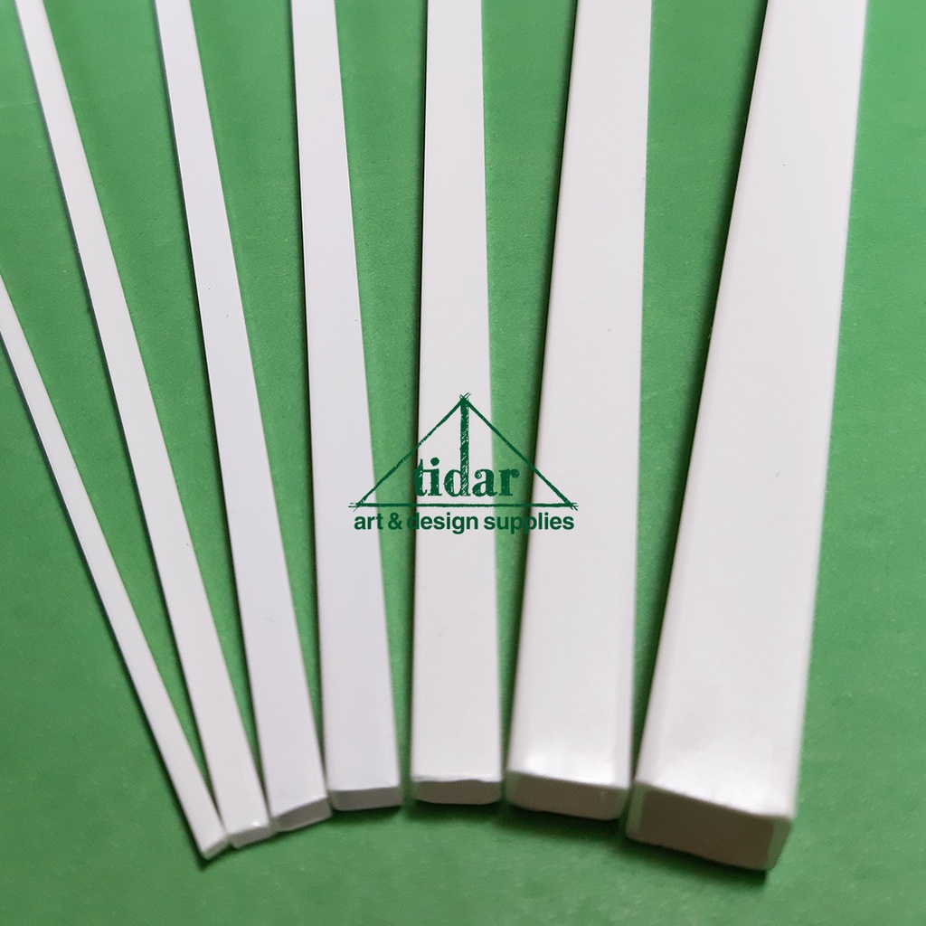 

[MR] White Square Tube Plastic Stick - Stik Plastik Putih Kotak Kosong / Hollow #1