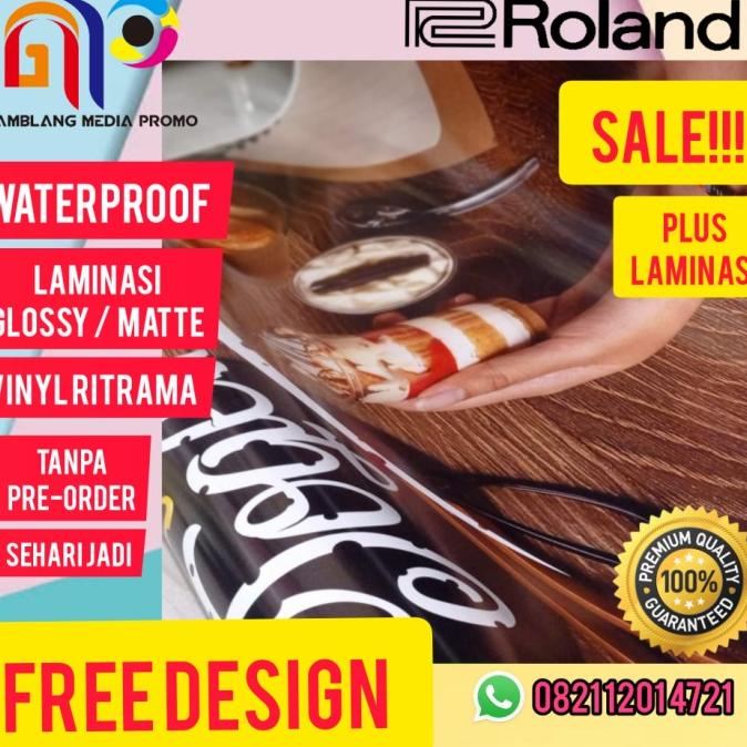 

Cetak Sticker Vinyl Ritrama Meteran Laminasi Waterproof