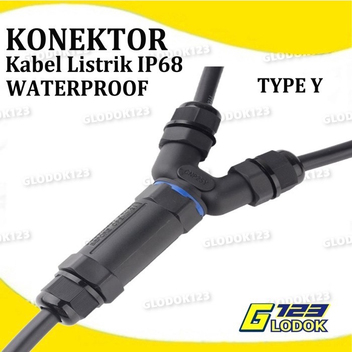 Sambungan Konektor Kabel Listrik Tahan Air Outdoor Waterproof IP68 T Y