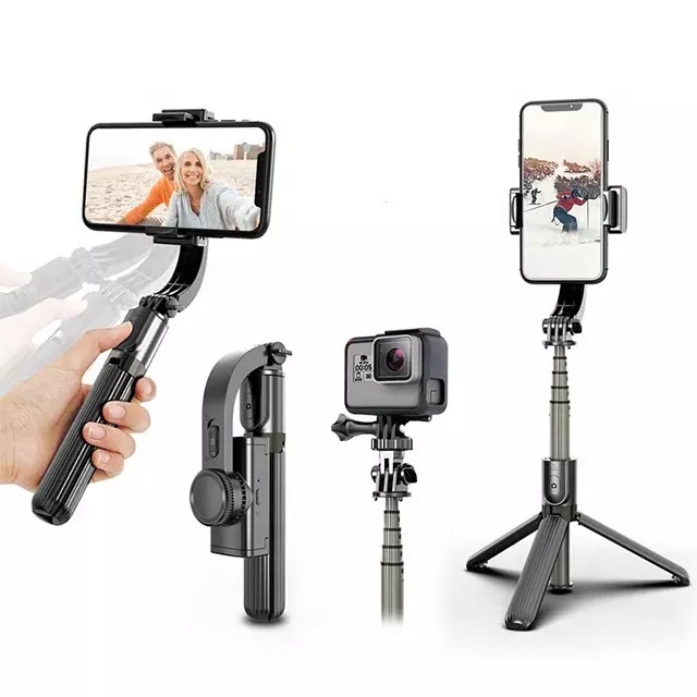 Gimbal Stabilizer Handphone Auto Balance Selfie Stick and Tripod Fill Light Gimbal Hp with Wireless Bluetooth Remote