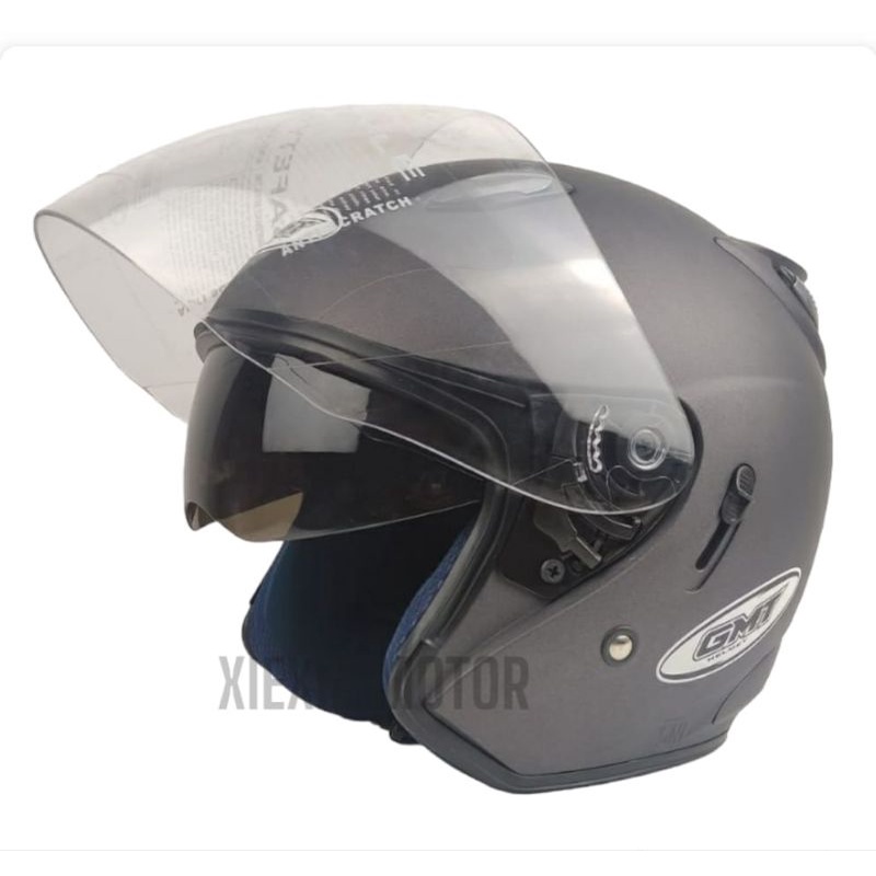 HELM HALFFACE GMT DOUBLE VISOR HELM ORIGINAL HELM SNI HELM PRIA DEWASA HELM WANITA HELMET HELEM HELM
