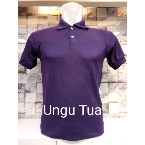 kaos kerah pendek ungu tua/kerah polos pria/wanita MLXLXXL