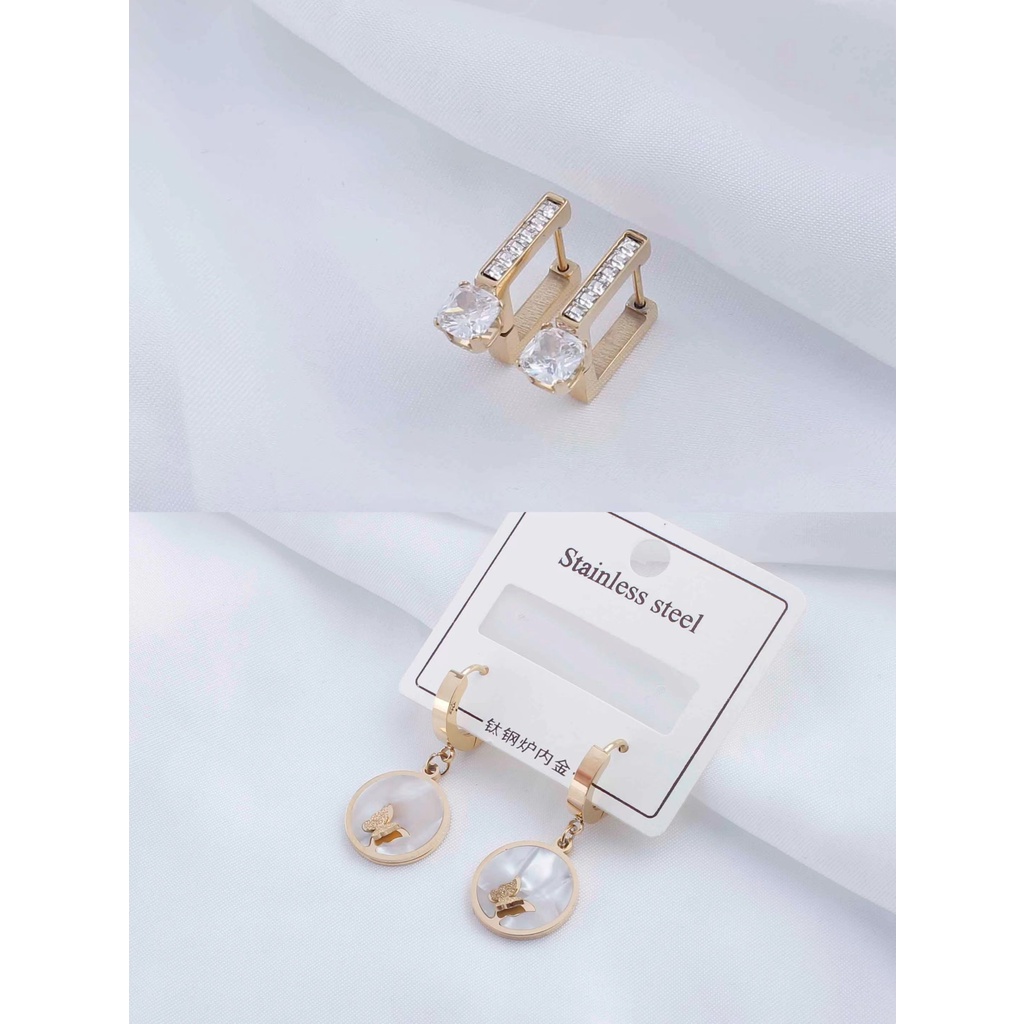 Anting Titanium Permata Perhiasan Wanita 0030/1589