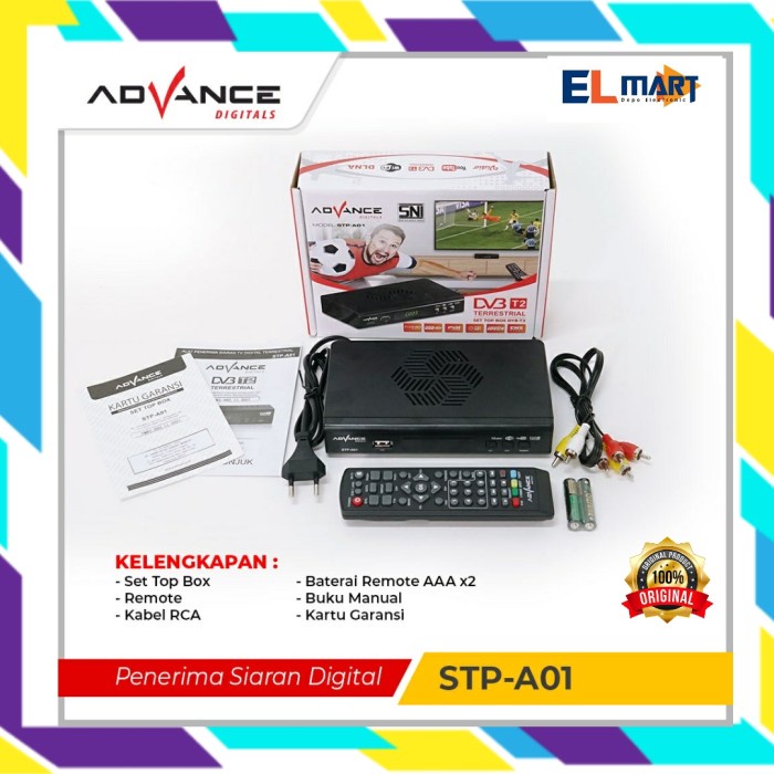 Jual Advance STB Set Top Box DVB T2 STP A01 Terrestrial Penerima Signal