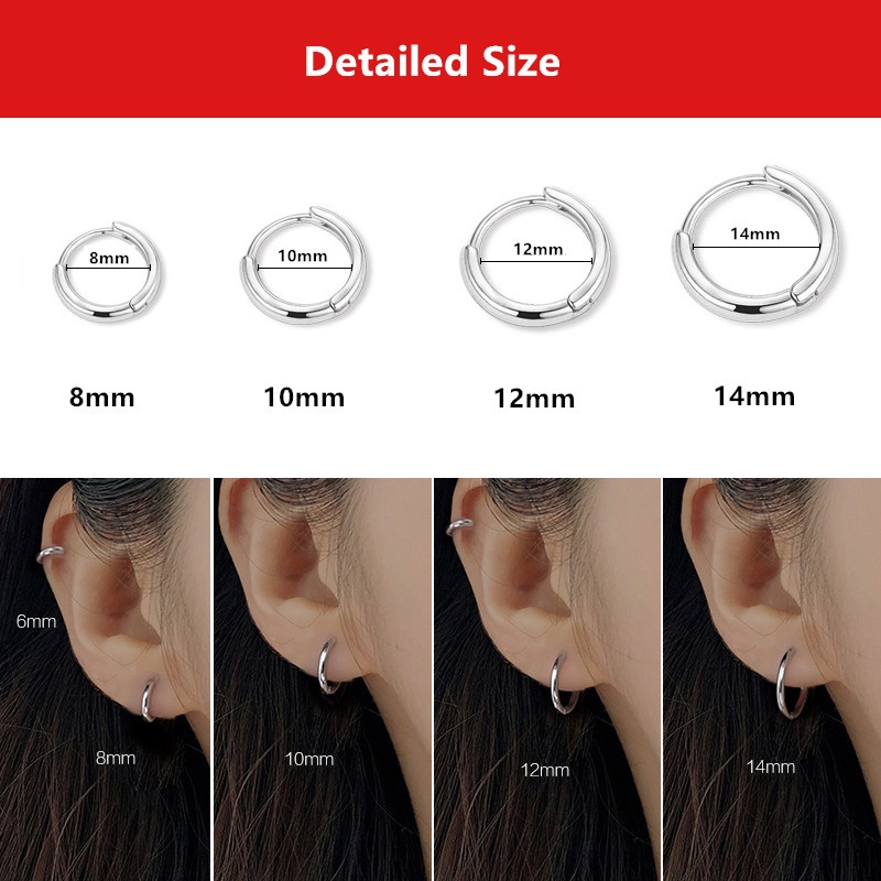 Papaozhu 1PC Sederhana Stainless Steel Anting Hoop Kecil Untuk Pria Wanita Punk Piercing Cartilage Earring Fashion Perhiasan Telinga Pakaian Sehari-Hari