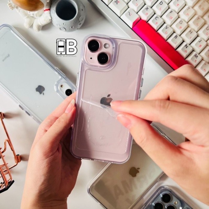 Anti Fall Case iPhone 7/8/SE 2020/7+/8 Plus/X/XR/Xs Max/11/11 Pro/11 Pro Max Case Akrilik Transparan Tombol Chrome