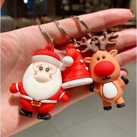 HWLB Gantungan Kunci Squishy keychain lucu festive karakter isi 1 , 4 , 12 untuk souvenir