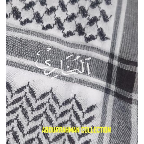 Sorban Almas Arafat Hitam Putih