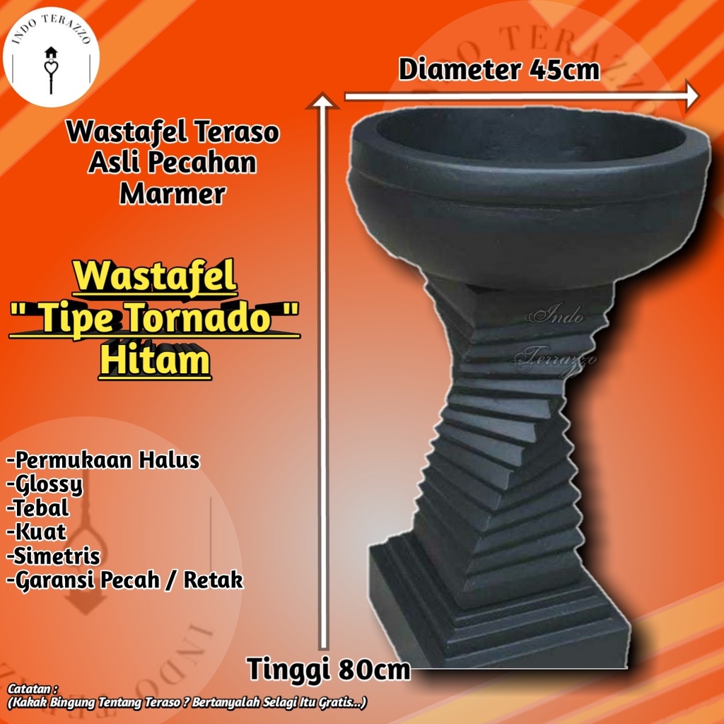 INDO TERAZZO WASTAFEL UNIK CUCI TANGAN TIPE TORNADO - WASTAFEL CUCI TANGAN TERASO MARMER