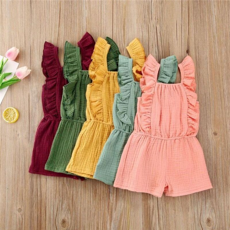 Jumpsuit Bayi Nindy Anak Perempuan 0-18 bulan Ruffle Baby Gum