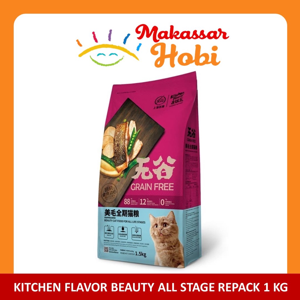 Kitchen Flavor Flavour BEAUTY All Life Stage Repack 1kg Makanan Kucing