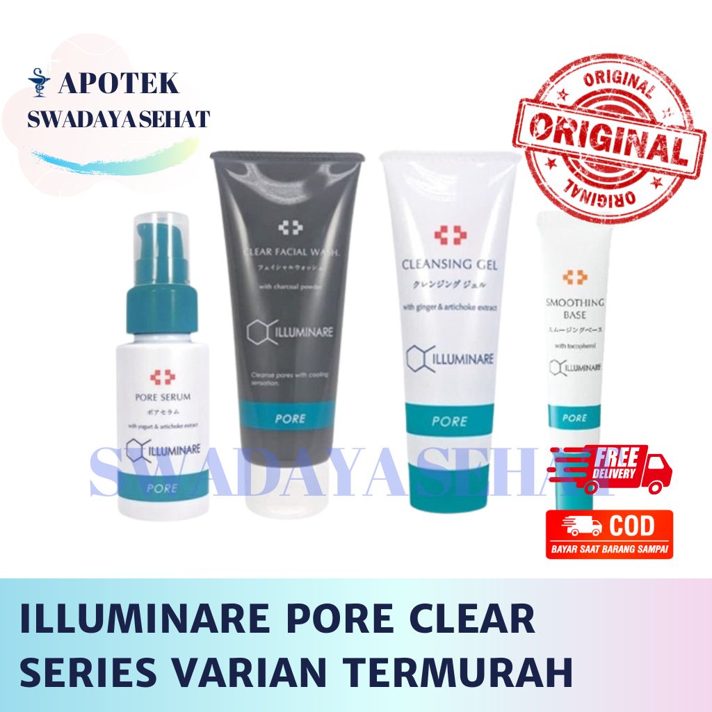 ILLUMINARE PORE CLEAR Varian Series Face Wash - Clear Gel - Serum - Smoothing Base - Komedo - Pori