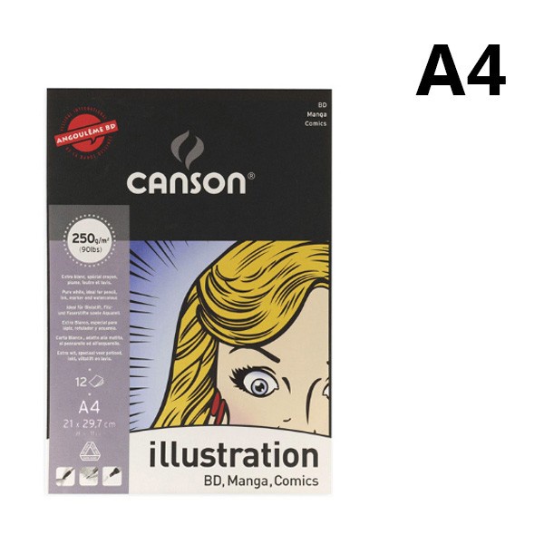 

[COD AKTIF] Canson Illustration BD, Manga, Comics Pad A4