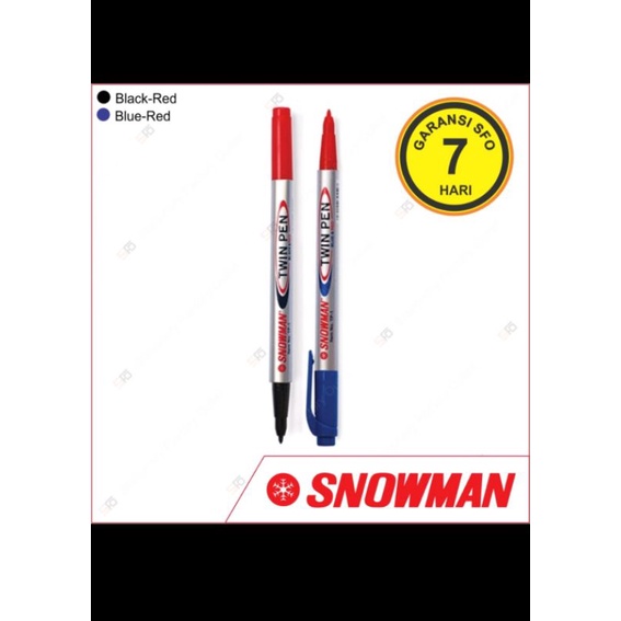 

(xy) Snowman spidol drawing Twinpan ready hitam-merah,Pen/Pulpen