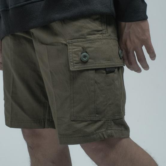Morrowsky - Celana Cargo Pendek - Short Cargo Pants - Green Army, 28