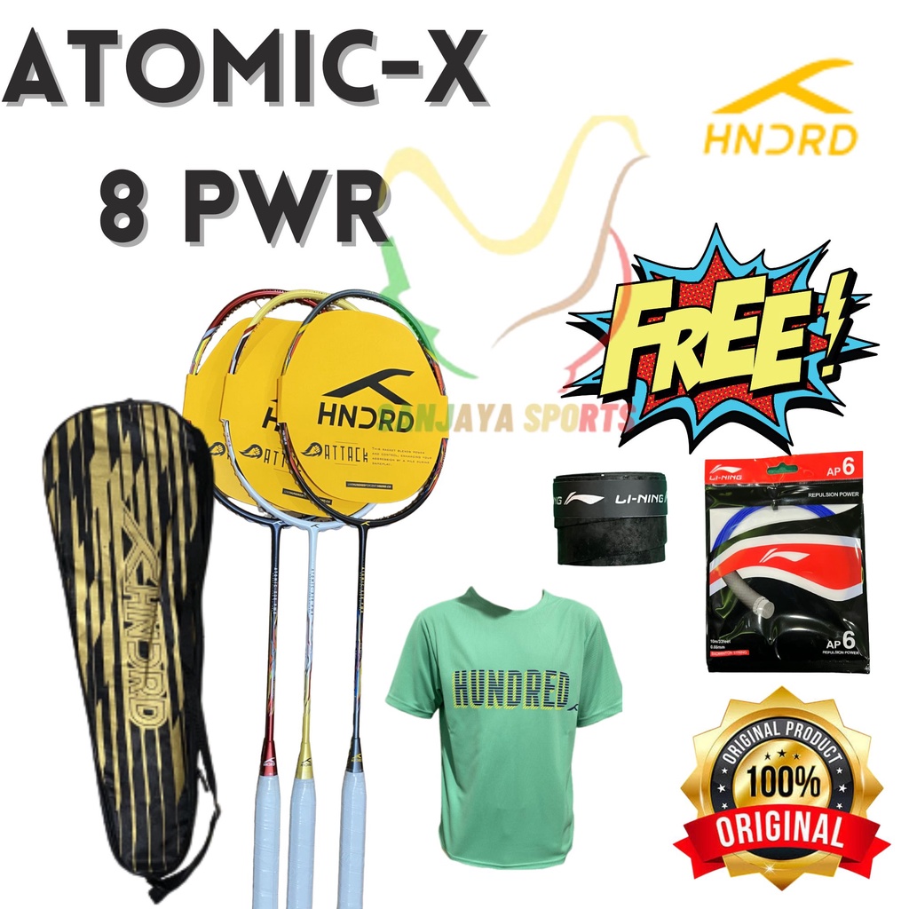 RAKET BULUTANGKIS BADMINTON HUNDRED ATOMIC-X 38 POWER | ATOMIC-X 38 CONTROL ORIGINAL