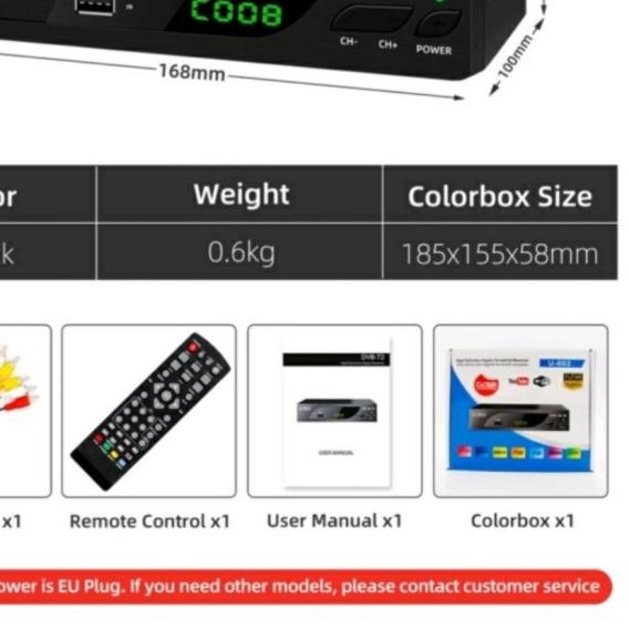 STB DVB T2 SET TOP BOX TV DIGITAL U-002 STB DVB T2 TV DIGITAL U-002
