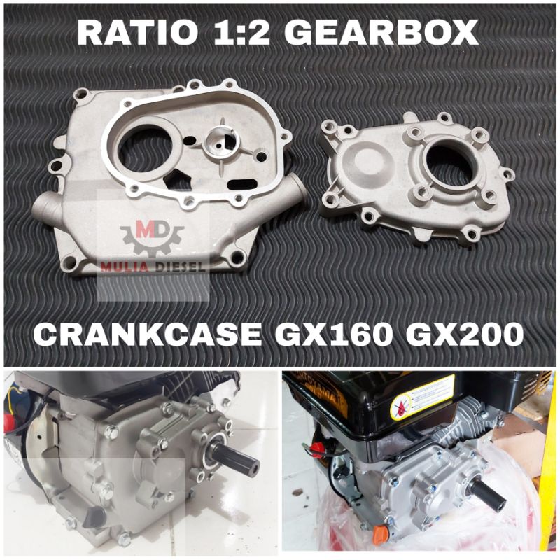 Crankcase Tutup Samping Belakang Engine Mesin Side Cover Mesin Penggerak GX200 GX 200 Rasio 1:2 Putaran Lambat Gearbox
