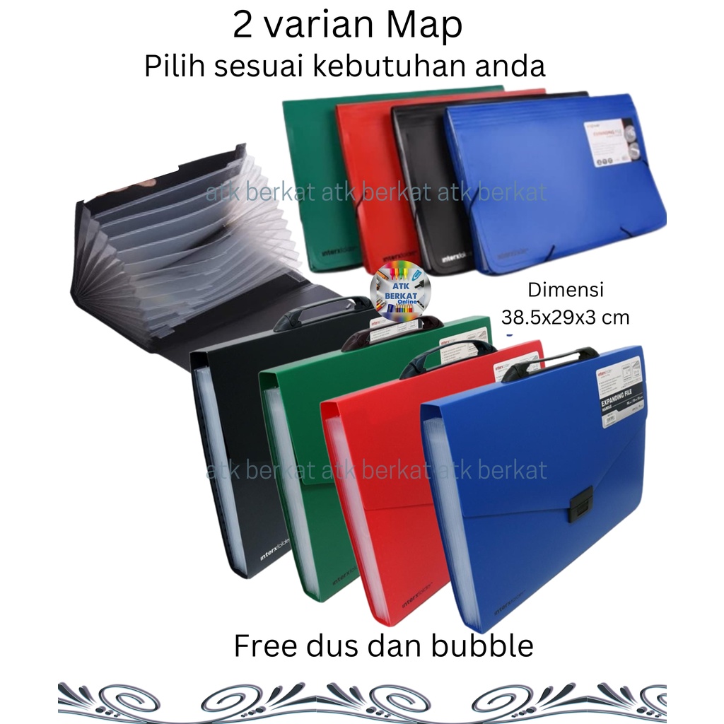 

[1 pcs] Expanding file folio F4 / map harmonika InterX