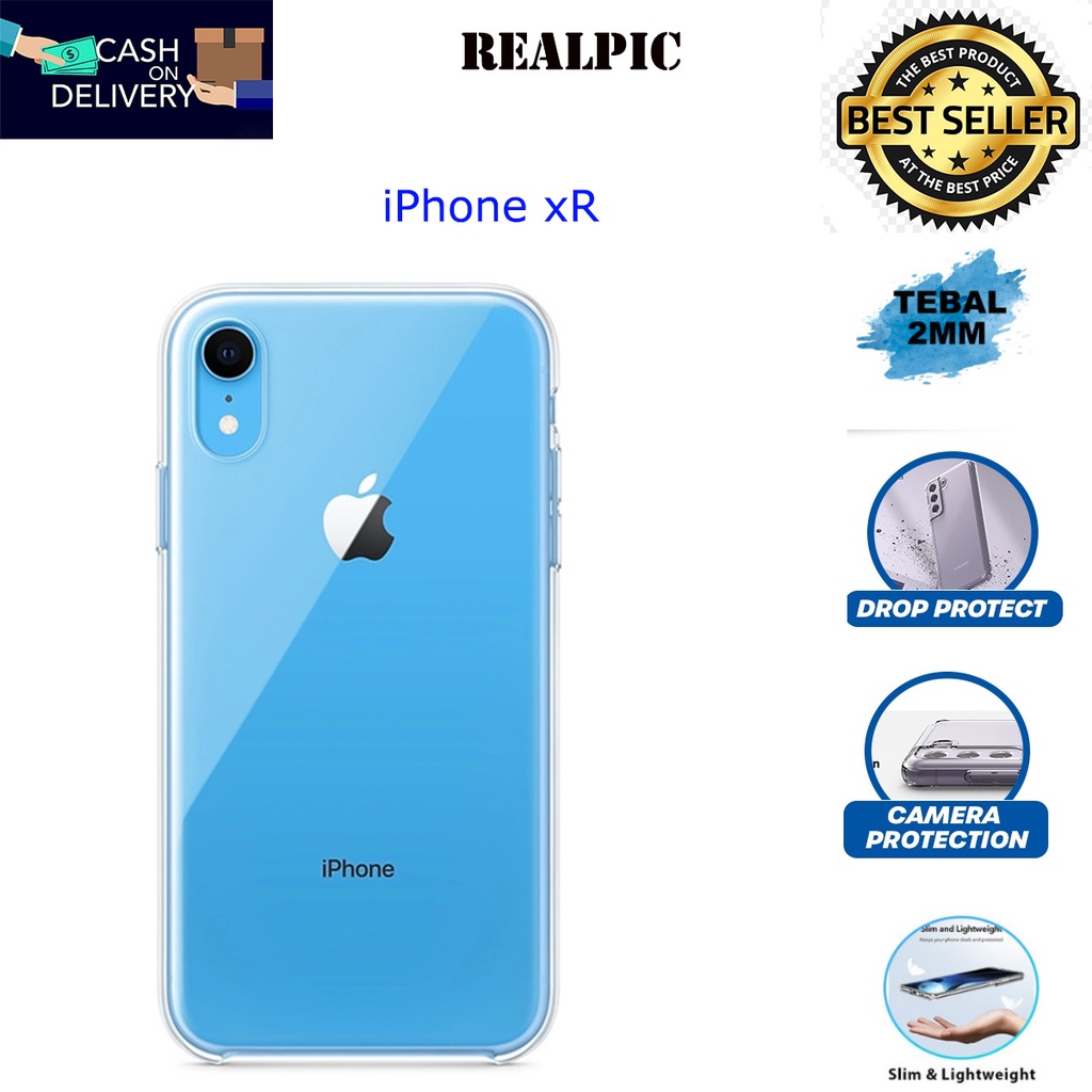 Case Iphone XR Casing Clear HD KETEBALAN 2MM BENING TRANSPARAN TPU Premium Softcase