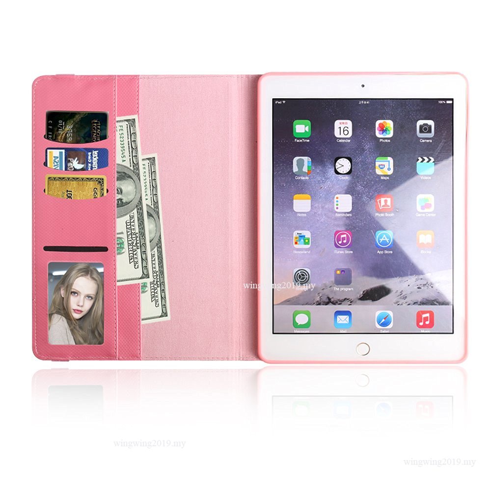 Casing Flip TPU + Kulit PU Rotasi 360 Derajat Untuk iPad 9th 10th 7th 10.2 6th gen 2018 9.7 2017 5th Pro 9.7 &quot;2016