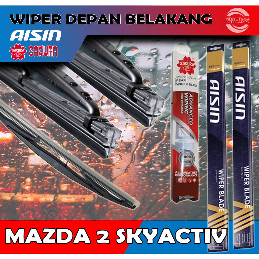 Wiper Depan Belakang Mazda 2 Skyactiv AISIN SAKURA