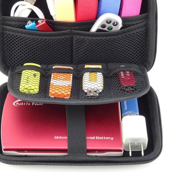 Tas Gadget Eva Hard Case 6.5" / Organizer gadget Powerbank Vs Vivan - Biru Metalik