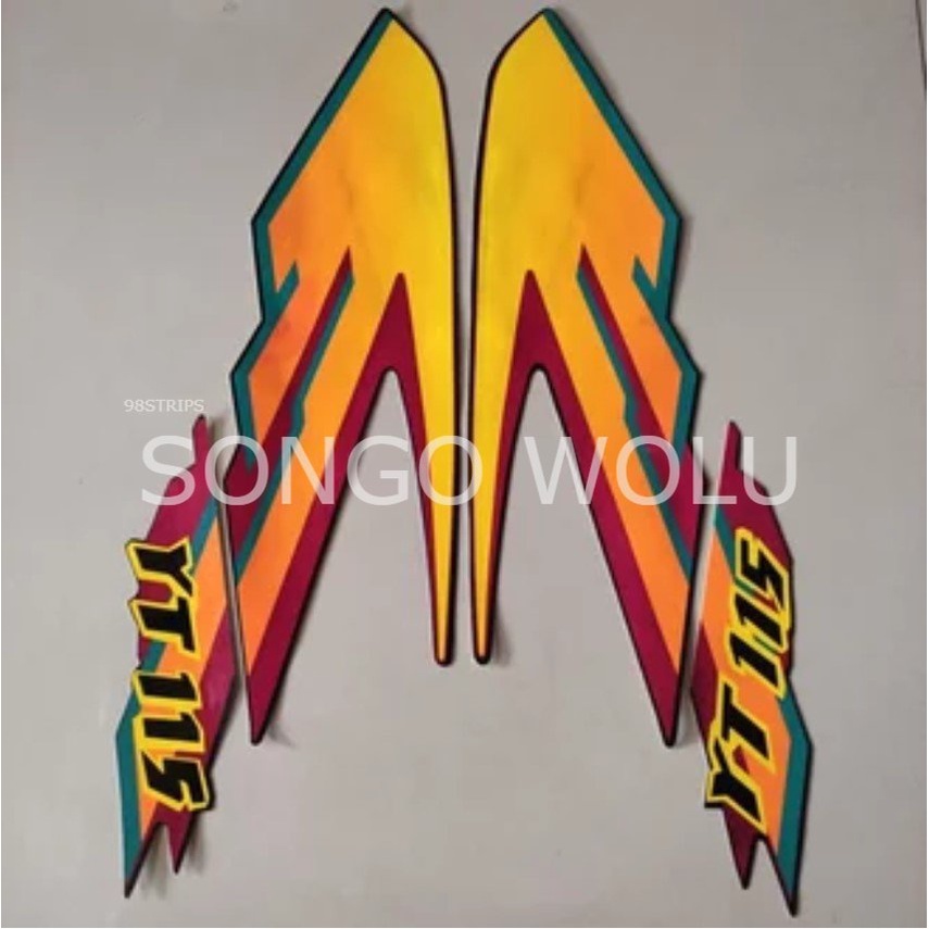 STIKER YT 115 KUNING OREN STRIPING LIS STANDAR ORI YAMAHA YT115