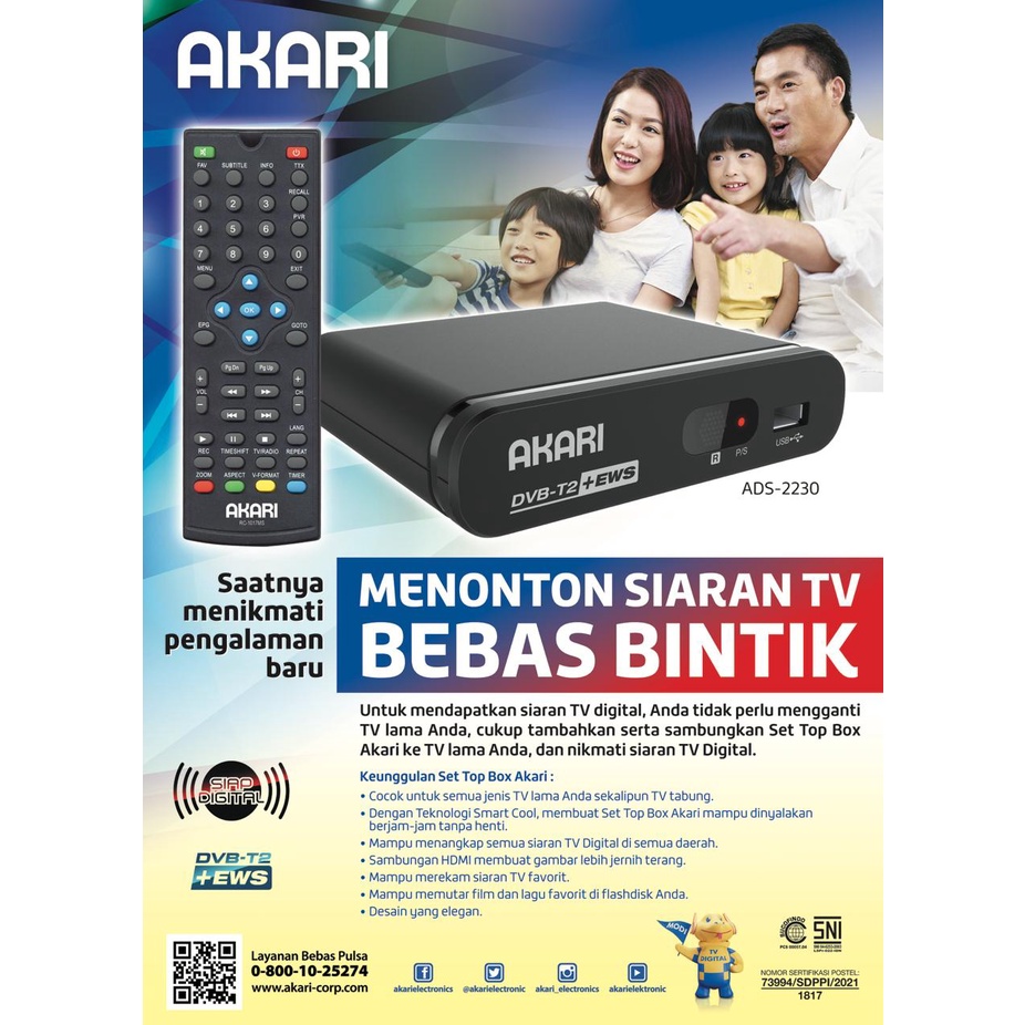 SET TOP BOX AKARI ADS 2230 STB Receiver Digital Original High Quality#sudah SNI