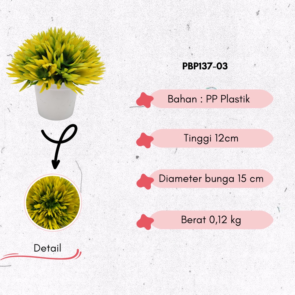 Pot Tanaman Hias Plastik Mini Dekorasi Ruangan Rumah Import Artificial Flowers Hiasan Tanaman Hias Palsu PBP137