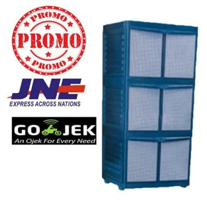 

PROMO! LEMARI PLASTIK / LEMARI PAKAIAN / RAK PLASTIK 3 SUSUN 6 PINTU stock ready