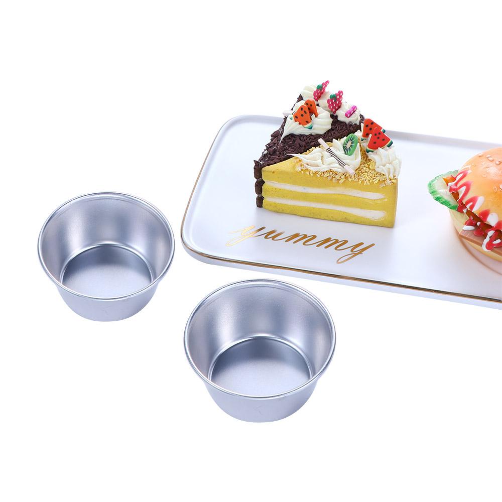 【 ELEGANT 】 Egg Tart Cetakan Mousse Anti Lengket Individu Bulat Aluminium Alloy Muffin Cup