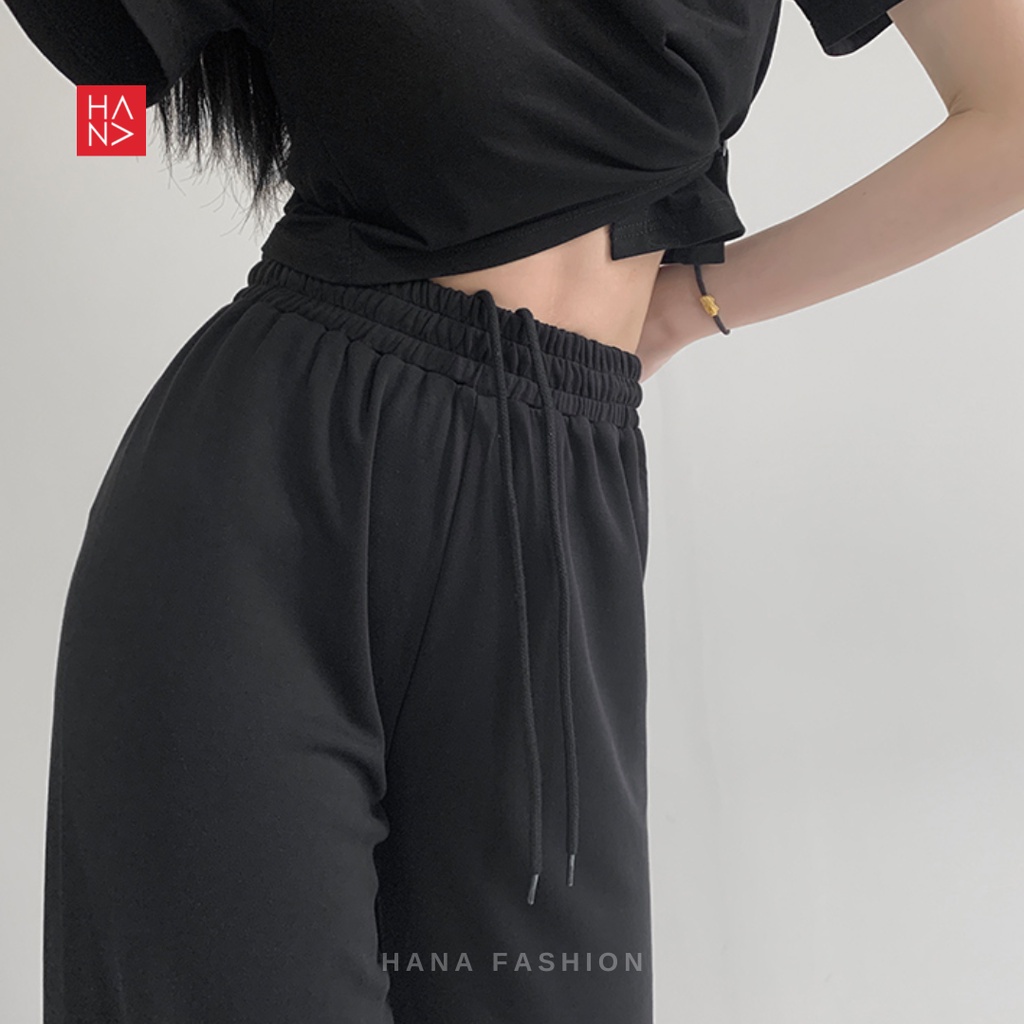 HanaFashion JKT - Cesa Loose Slit Pants Wanita Celana Panjang Wanita Olahraga Murah - LP118