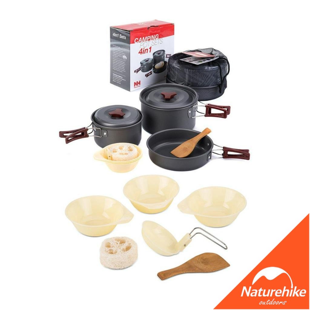 Naturehike NH15T203-G Cooking Set Panci Wajan Pot Nesting Alat Masak Camping Hiking Gunung Outdoor P