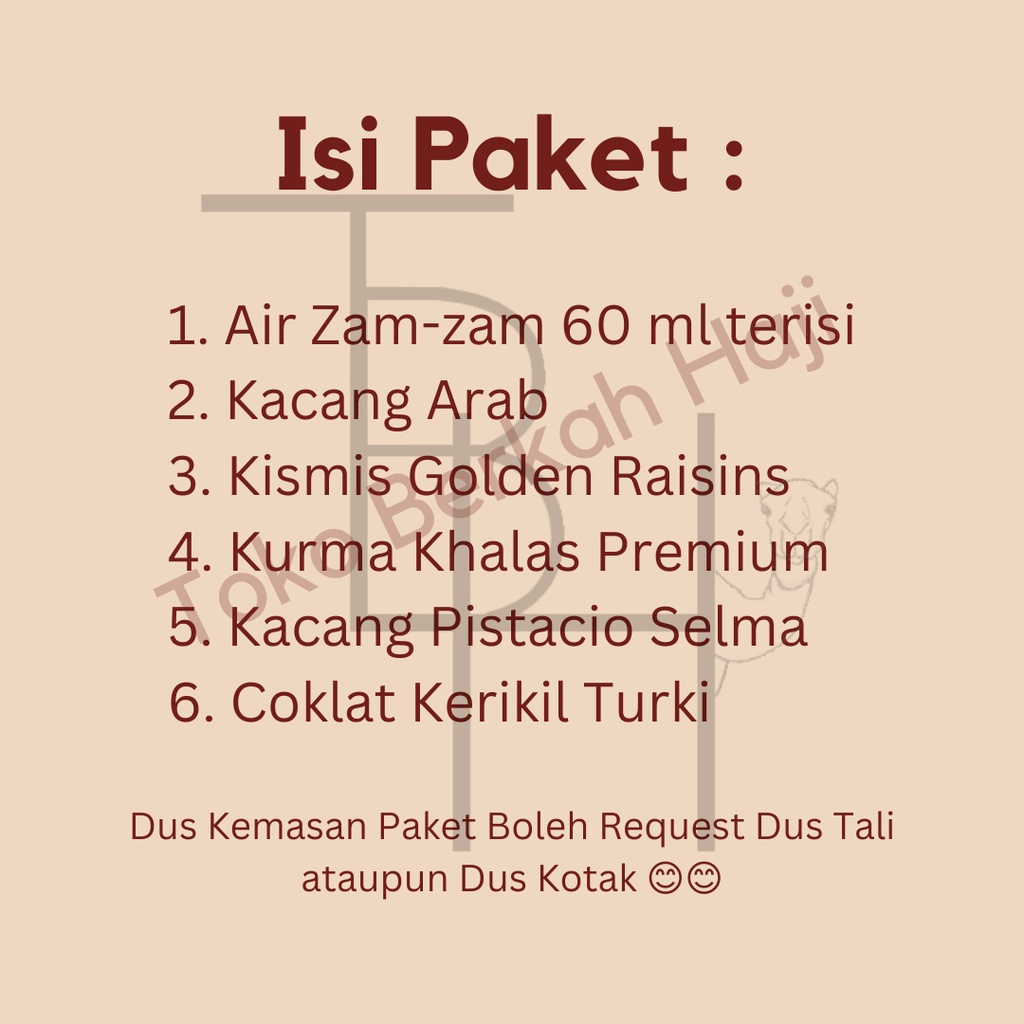 paket oleh oleh haji dan umroh air zamzam ori + kacang pistacio + coklat kerikil