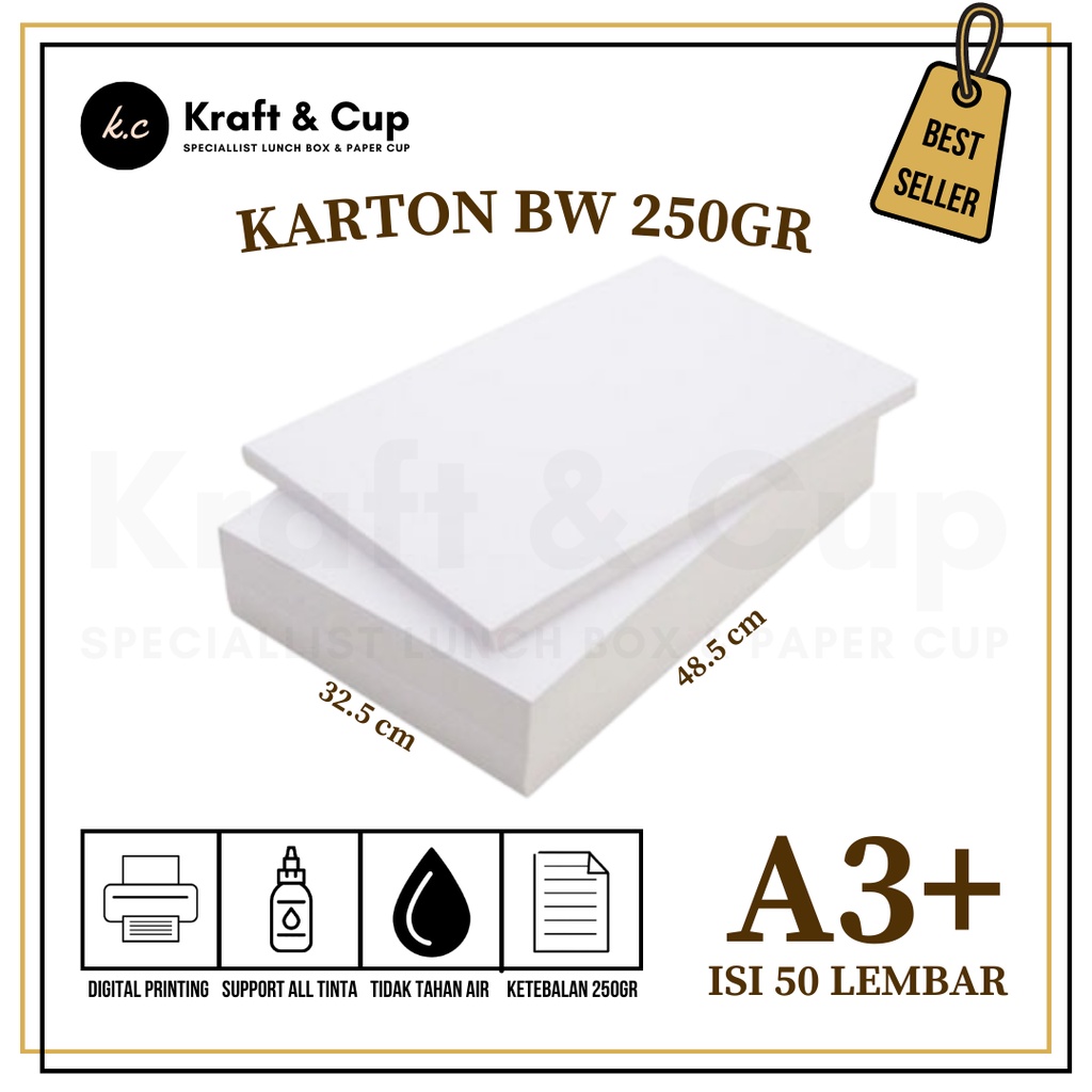 

Kertas Karton BW A3 Plus isi 50 lembar / Kertas BW 250gsm