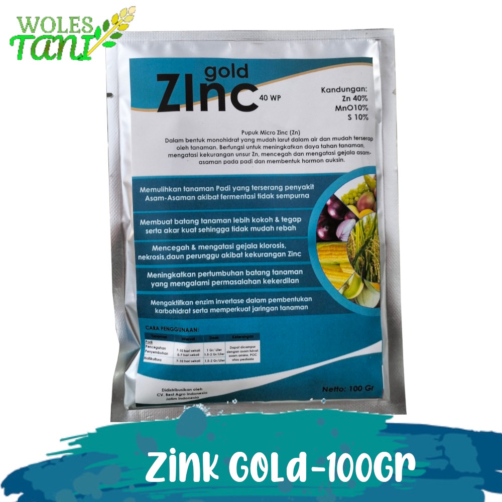 Zinc Gold 100 Gram Zink Gold 100 Gram Top Zink Mutiara Zink 100 Gram Pupuk Pencegah Asem Asemen Padi