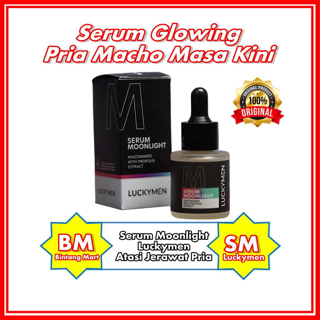 Luckymen Moonlight Serum Purifying Facial Wash Cica Sleeping Charcoal Mask Sunscreen Gel Skin Care Perawatan Wajah Paket Skincare Pria