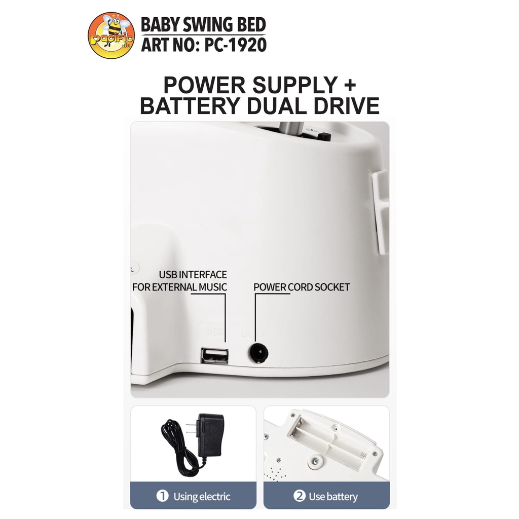 Baby Swing Bed Pacific Pc 1860 Kasur Kursi Ayun Anak Bayi Automatic