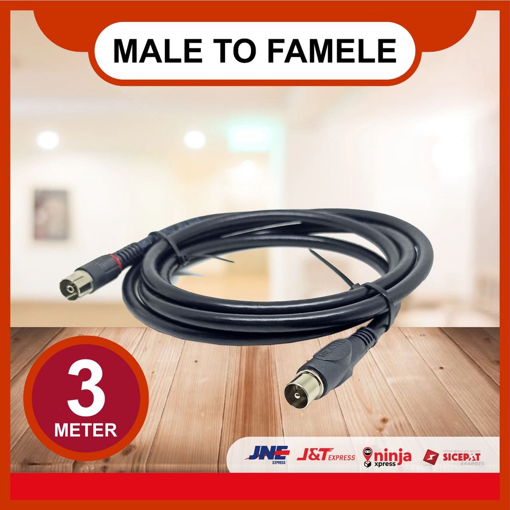 Kabel Loop Out Antena TV Male To Female Kabel Antena TV Jumper Paralel antena Jek Cowok To Cewek - 3