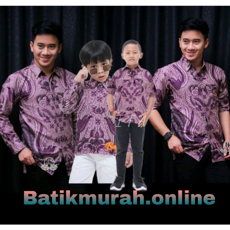 000KEMEJA BATIK ANAK BAPAK LENGAN PANJANG Batik Couple Ayah Dan Anak Laki Laki Modern