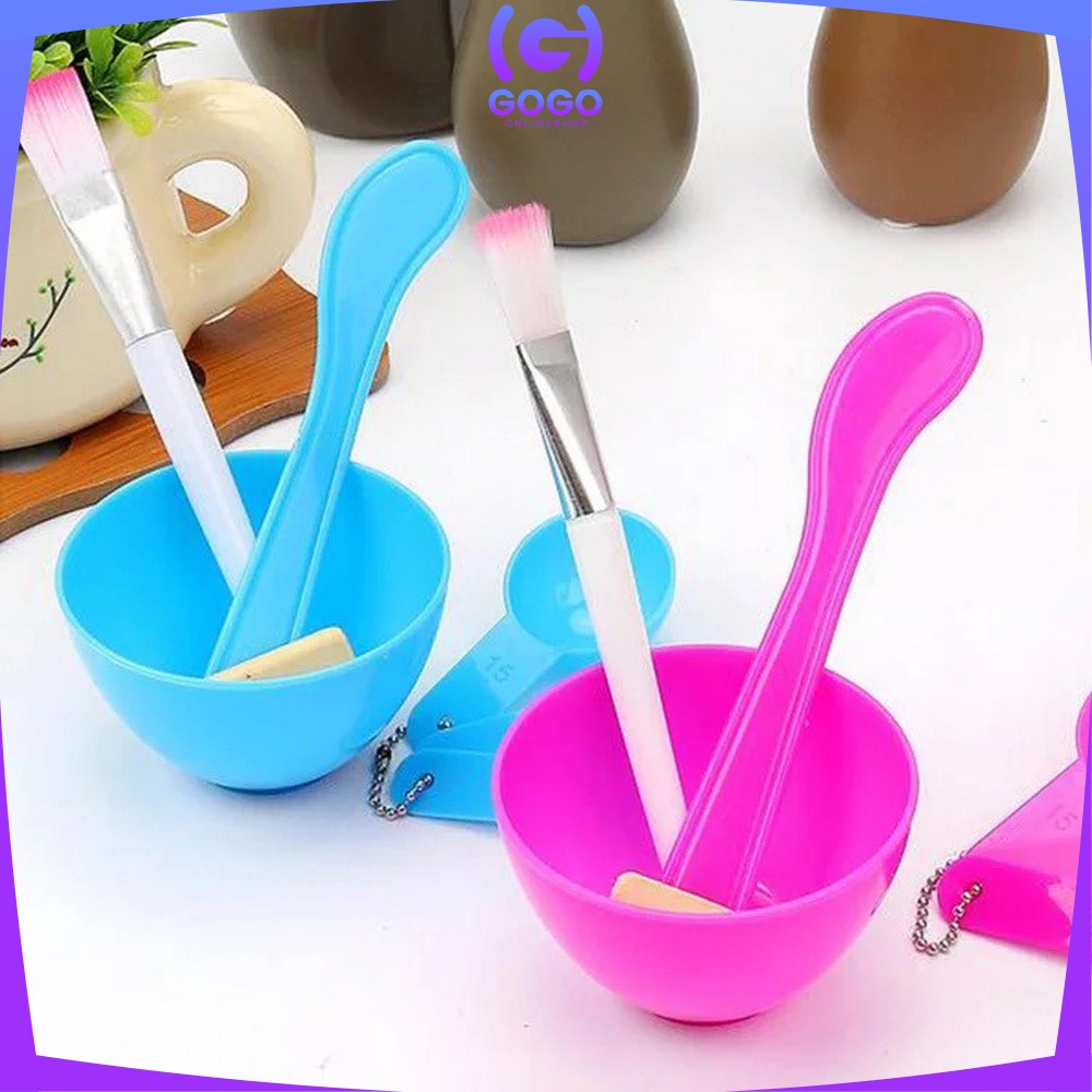 GOGO-K28 Mangkok Masker Set 4IN1 / Mangkuk Masker Set Plus Kuas Sendok dan Pengaduk / Mask Bowl