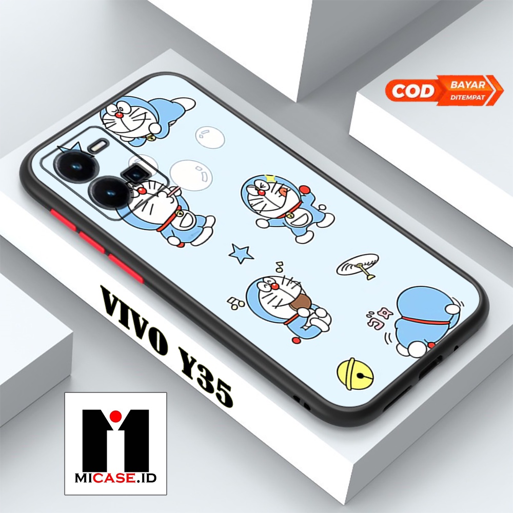 Case VIVO Y35 - Casing VIVO Y35 Fashion Case Terbaru 2022 MI.CASE [ DORAEMON ] Soft Case Glass VIVO 