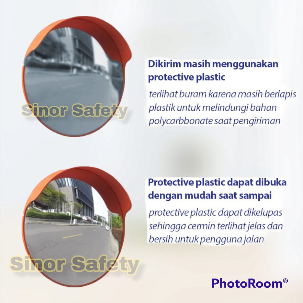 Convex Mirror 100 cm Kaca Cembung Safety Jalan Tikungan Outdoor